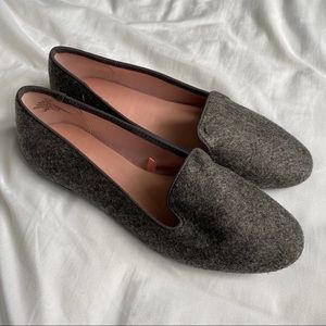 H&M Felt Gray Slip On Loafers